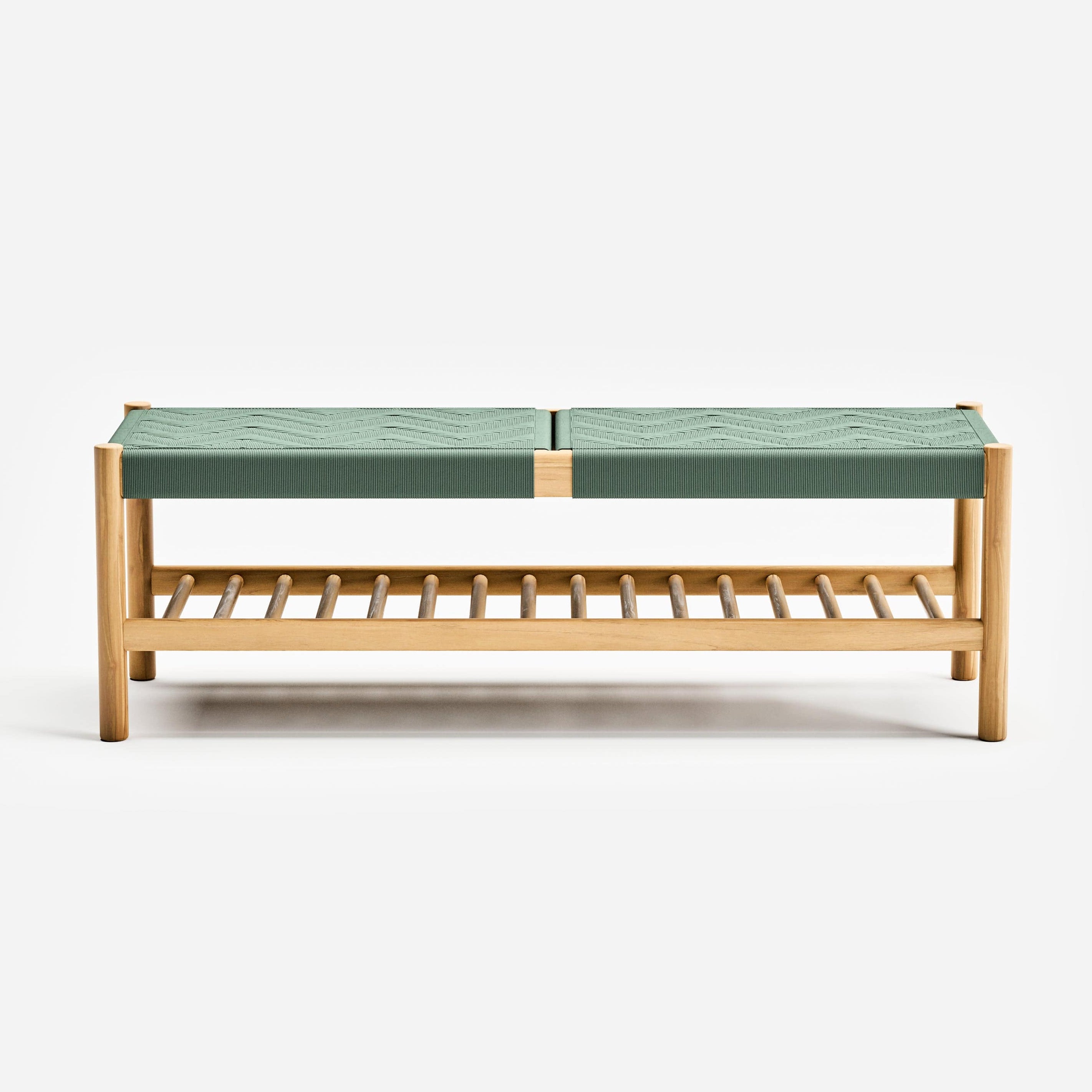 Lina Teak Wood Boho Handwoven Bench