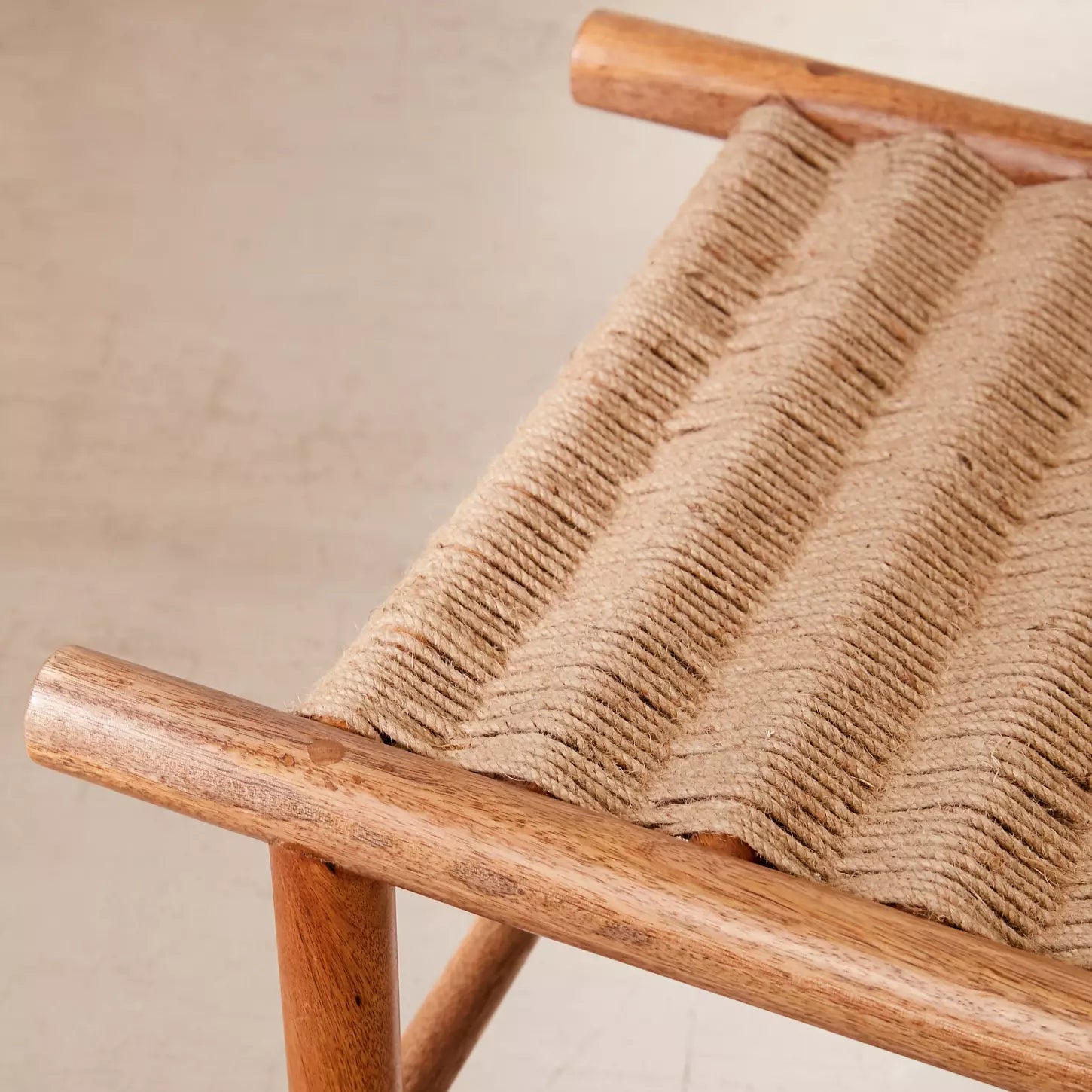 Neo Teak Wood Jute Woven Accent Bench