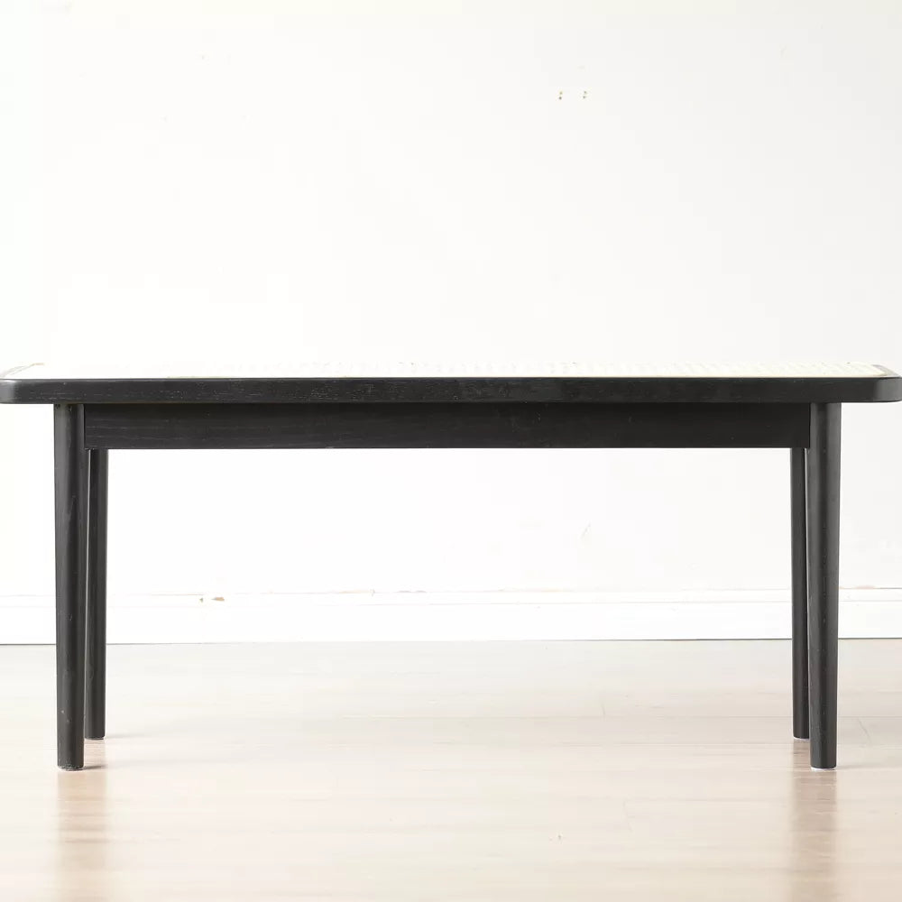 Tetra Rattan Wicker Wooden Black Dining Bench