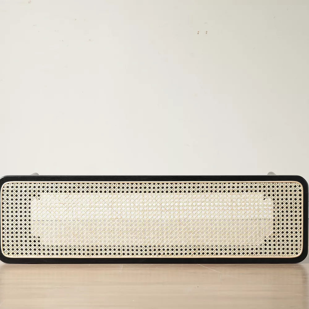 Tetra Rattan Wicker Wooden Black Dining Bench